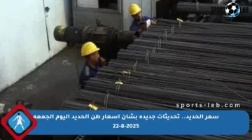 سعر الحديد.. تحديثات جديدة بشأن أسعار طن الحديد اليوم الجمعة 22-8-2025